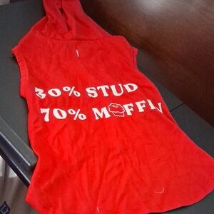 Red Sleeveless Hoodie